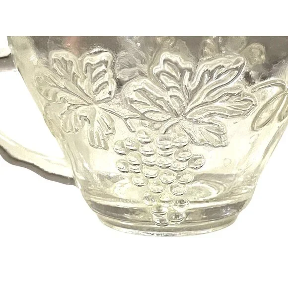 Vintage Punchbowl Glasses Used Matching Set of 2 Grapevines - Picture 9 of 16